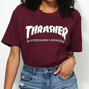 maroon thrasher shirt
